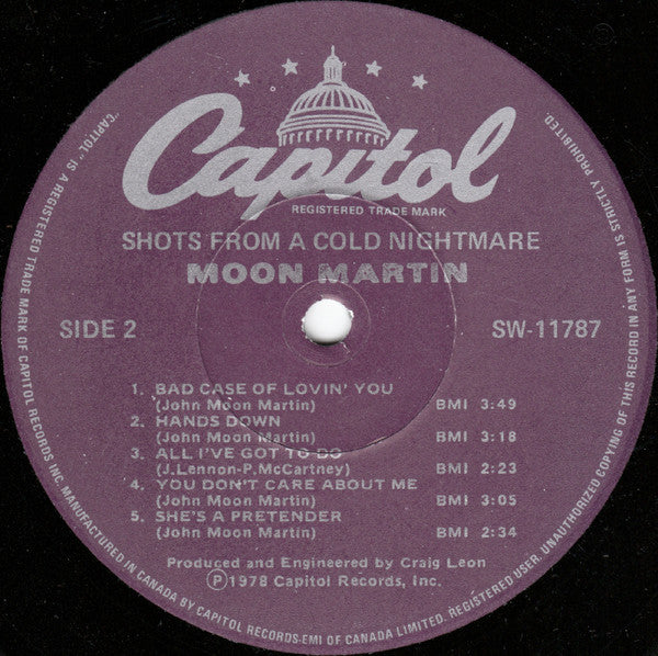 Moon Martin : Shots From A Cold Nightmare (LP, Album)