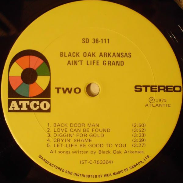 Black Oak Arkansas : Ain't Life Grand (LP, Album)