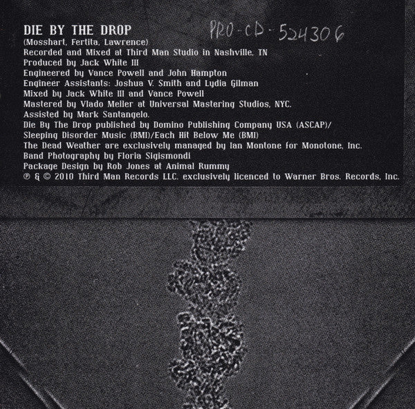 The Dead Weather : Die By The Drop (CD, Single, Promo)