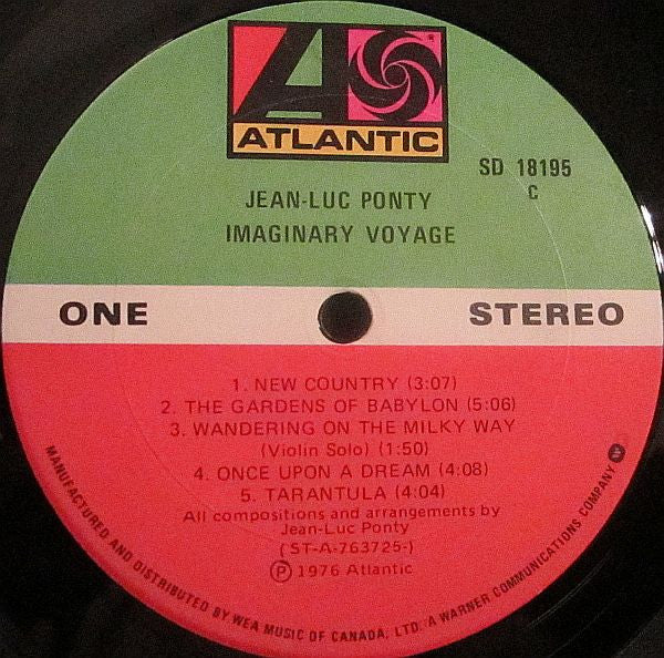 Jean-Luc Ponty : Imaginary Voyage (LP, Album)