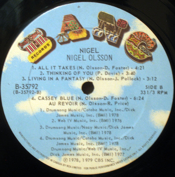 Nigel Olsson : Nigel (LP, Album)