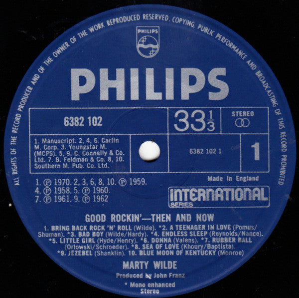 Marty Wilde : Good Rockin' - Then And Now (LP, Comp)