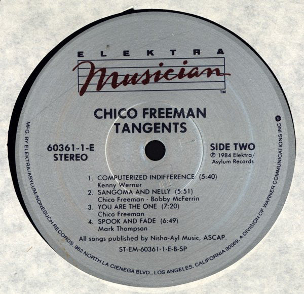Chico Freeman Featuring Bobby McFerrin : Tangents (LP, Album)