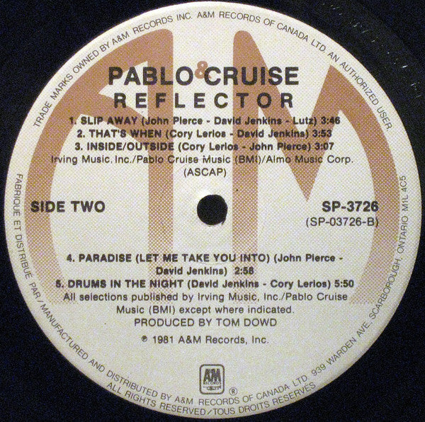 Pablo Cruise : Reflector (LP, Album)