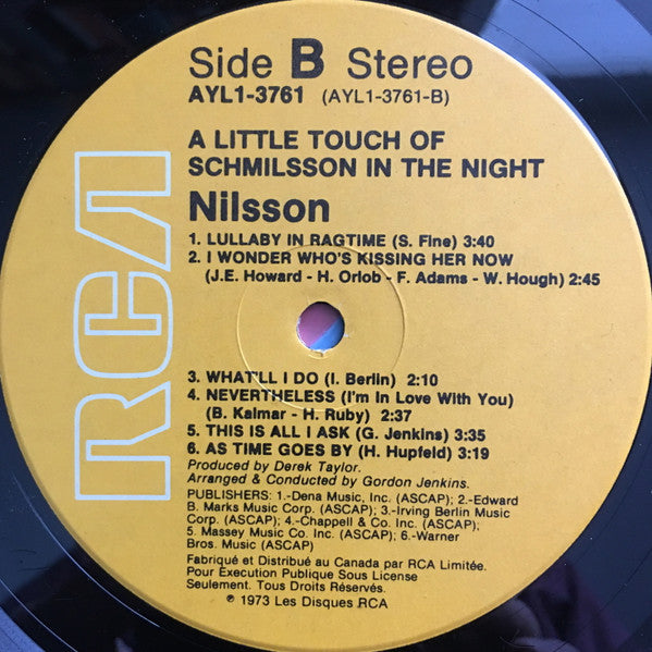 Nilsson* : A Little Touch Of Schmilsson In The Night (LP, Album, RE)