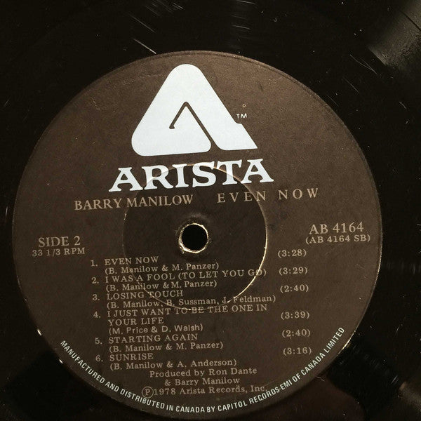 Barry Manilow : Even Now (LP, Album)