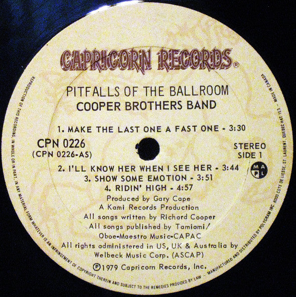 Cooper Brothers : Pitfalls Of The Ballroom (LP, Album)