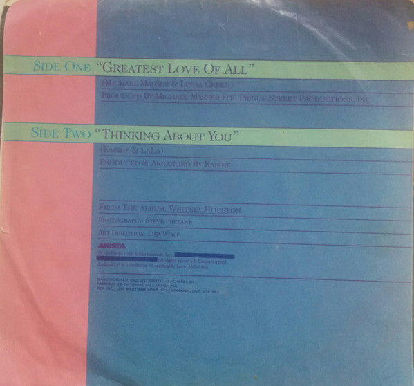Whitney Houston : Greatest Love Of All (7", Single)