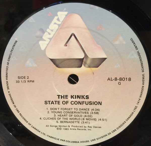 The Kinks : State Of Confusion (LP, Album, Club)
