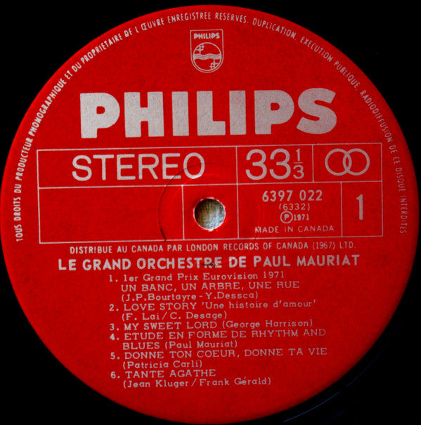 Le Grand Orchestre De Paul Mauriat : Love Story (LP, Album)