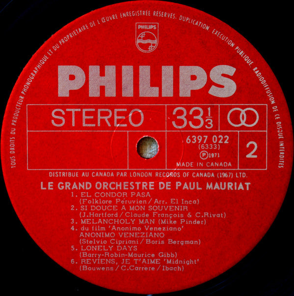 Le Grand Orchestre De Paul Mauriat : Love Story (LP, Album)