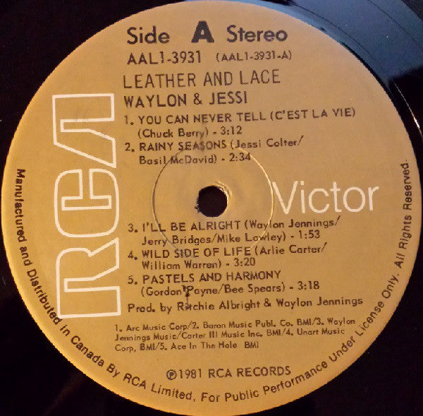 Waylon* And Jessi* : Leather And Lace (LP, Album)