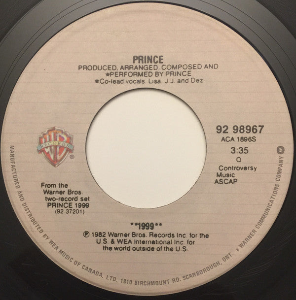 Prince : 1999 (7", Single)