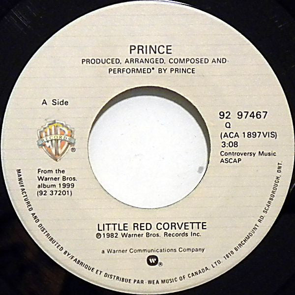 Prince : Little Red Corvette (7", Single)