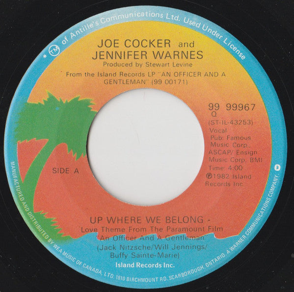 Joe Cocker And Jennifer Warnes : Up Where We Belong (7", Single)