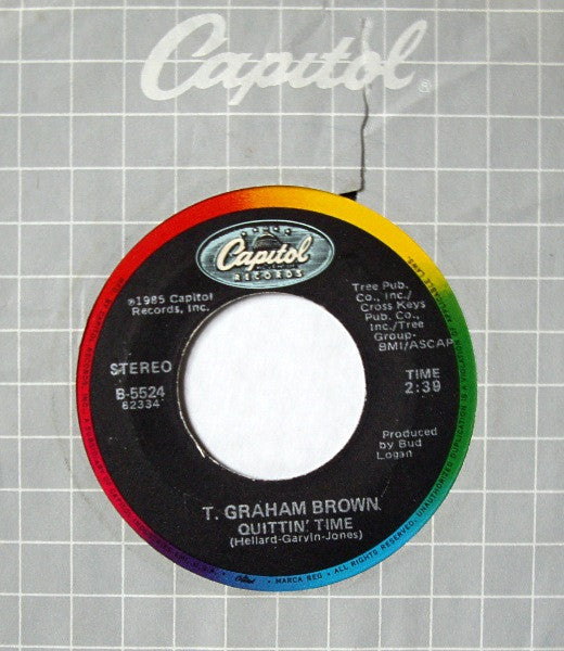 T. Graham Brown : Quittin' Time / I Tell It Like It Used To Be (7", Single)