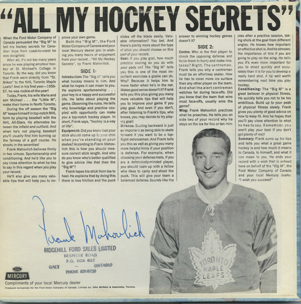 Frank Mahovlich : All My Hockey Secrets (LP)