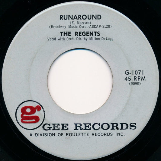 The Regents (2) : Runaround (7", Single)