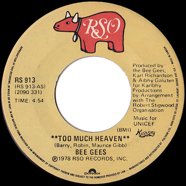 Bee Gees : Too Much Heaven (7", Single)