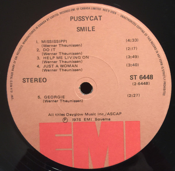 Pussycat (2) : Smile Including Mississippi, Georgie & Smile (LP, Album)