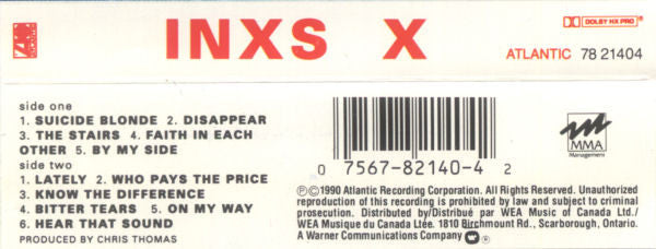 INXS : X (Cass, Album, Dol)