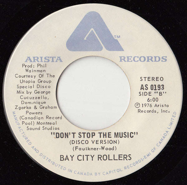 Bay City Rollers : Don't Stop The Music (7")