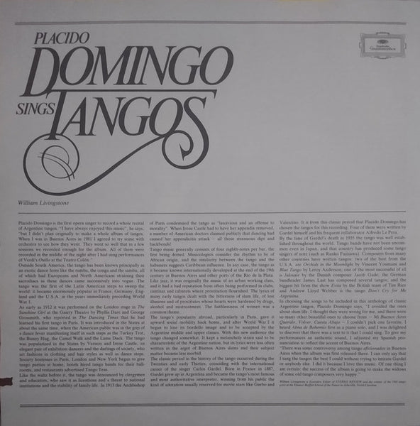 Placido Domingo : Placido Domingo Sings Tangos (LP)