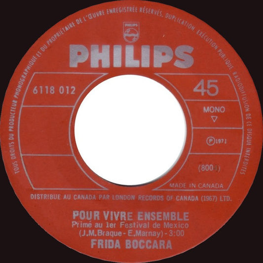 Frida Boccara : Pour Vivre Ensemble (7", Single, Mono)