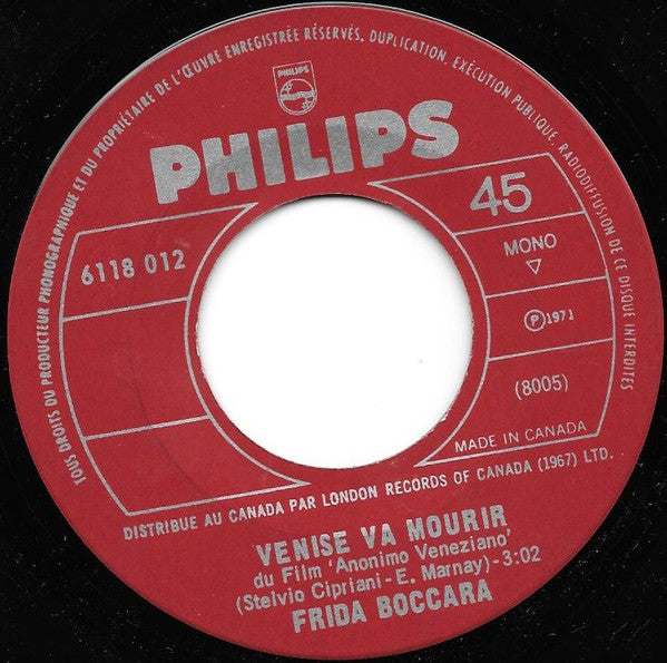 Frida Boccara : Pour Vivre Ensemble (7", Single, Mono)