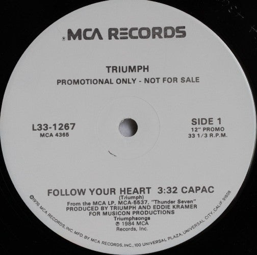 Triumph (2) : Follow Your Heart (12", Promo)