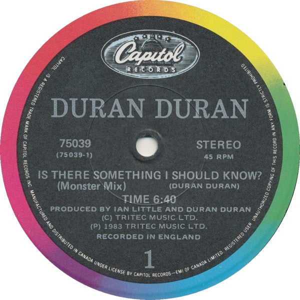 Duran Duran : Is There Something I Should Know? (12", Single)