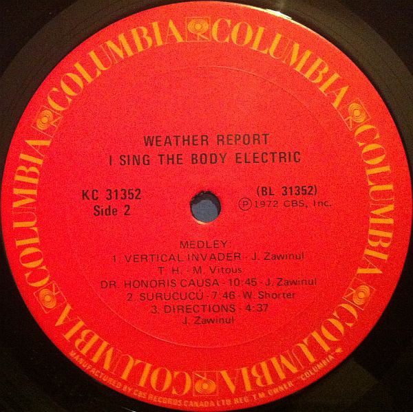 Weather Report : I Sing The Body Electric (LP, Album, RE, RP)