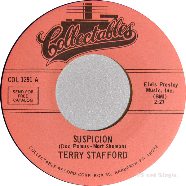 Terry Stafford : Suspicion / I'll Touch A Star (7", Single)