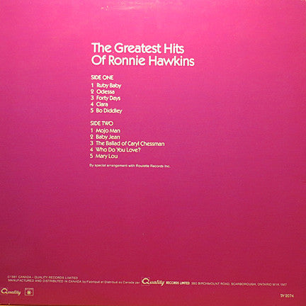 Ronnie Hawkins : The Greatest Hits Of Ronnie Hawkins (LP, Comp)