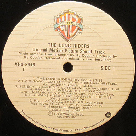 Ry Cooder : The Long Riders (Original Sound Track) (LP, Album)