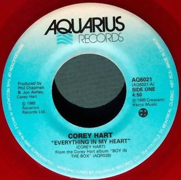 Corey Hart : Everything In My Heart (7", Single, Red)