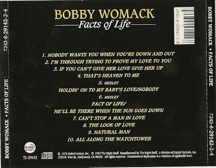 Bobby Womack : Facts Of Life (CD, Album, RE, RM)