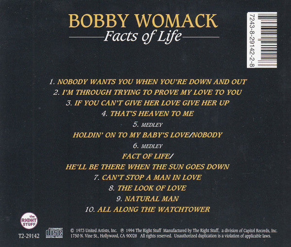 Bobby Womack : Facts Of Life (CD, Album, RE, RM)