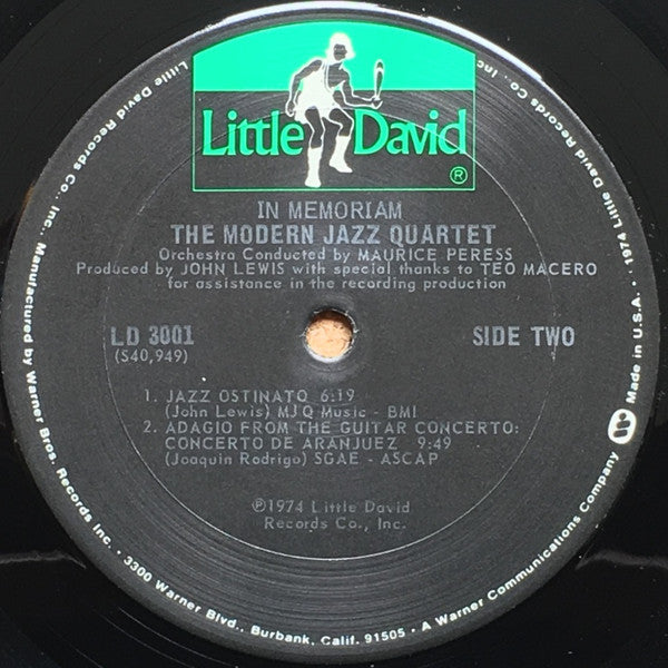 The Modern Jazz Quartet : In Memoriam (LP, Album, San)
