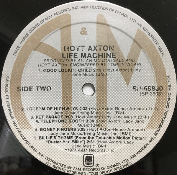 Hoyt Axton : Life Machine (LP, Album, RE)