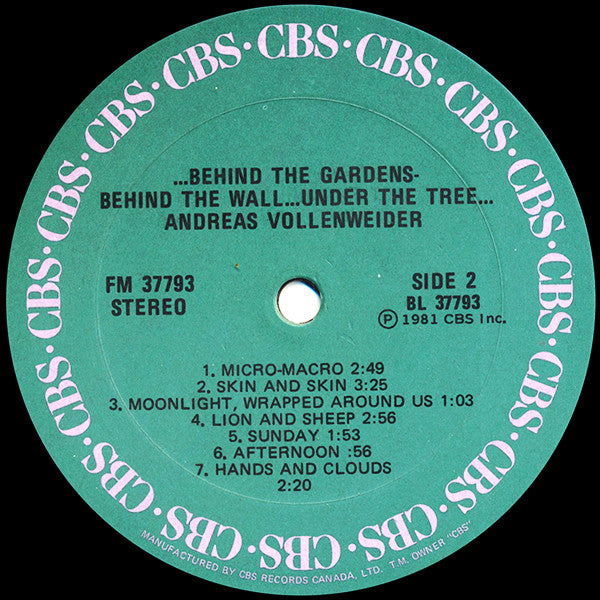Andreas Vollenweider : ... Behind The Gardens - Behind The Wall - Under The Tree ... (LP, Album)