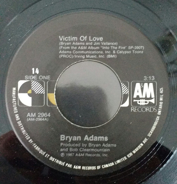 Bryan Adams : Victim Of Love (7", Single)