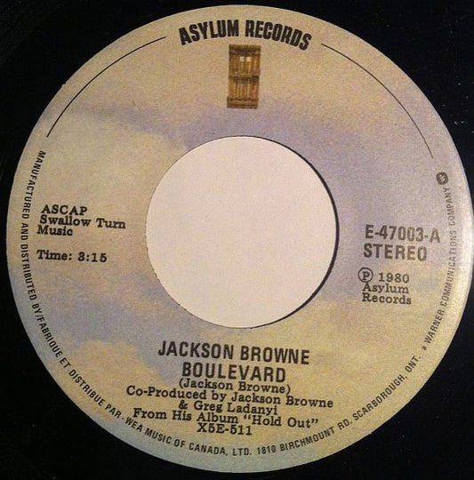 Jackson Browne : Boulevard / Call It A Loan (7", Single)