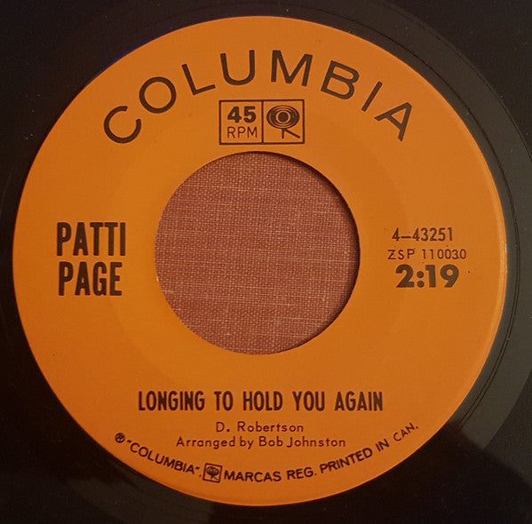 Patti Page : Hush, Hush, Sweet Charlotte (7")