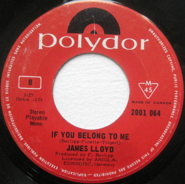 James Lloyd : Keep On Smiling / If You Belong To Me (7")