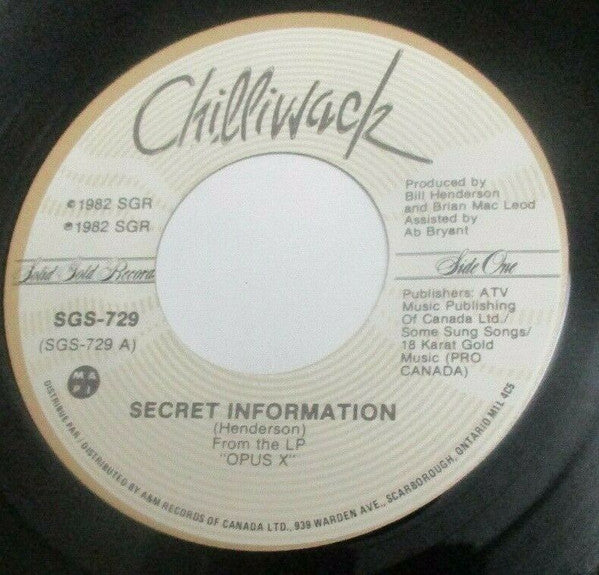 Chilliwack : Secret Information (7", Single)