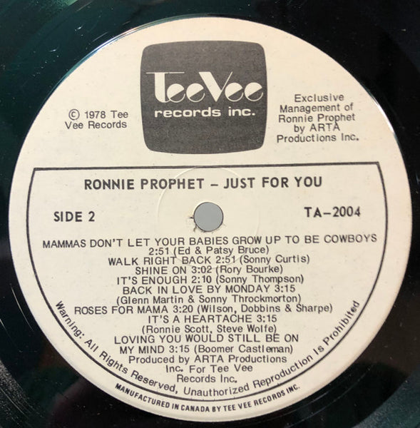 Ronnie Prophet : Just For You (LP, Album)