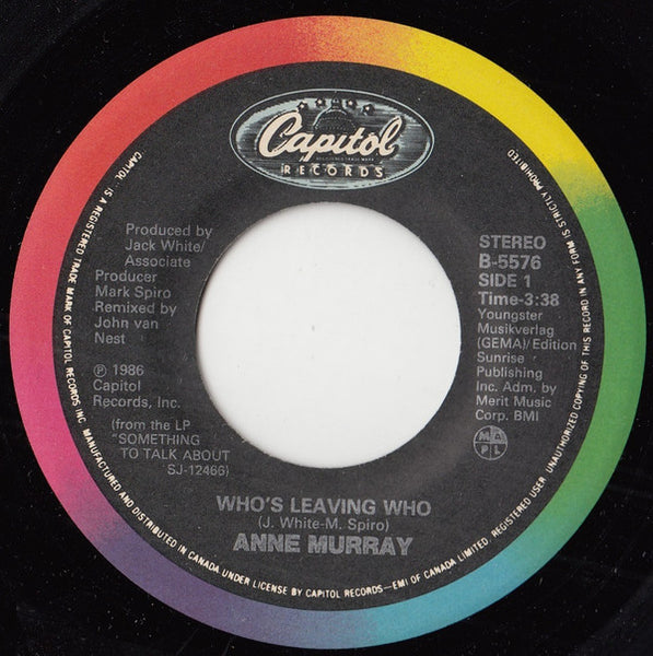 Anne Murray : Who's Leaving Who (7", Single)