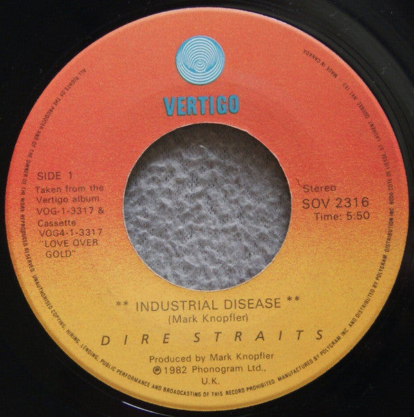 Dire Straits : Industrial Disease (7", Single)