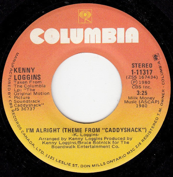 Kenny Loggins : I'm Alright (Theme From "Caddyshack") (7", Single)
